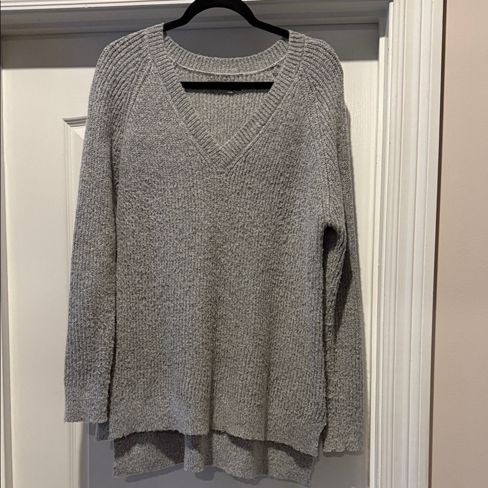 Natural Reflections Heather Gray V-Neck Sweater